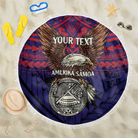 American Samoa Brave Eagle Personalized Beach Blanket National Flag Color