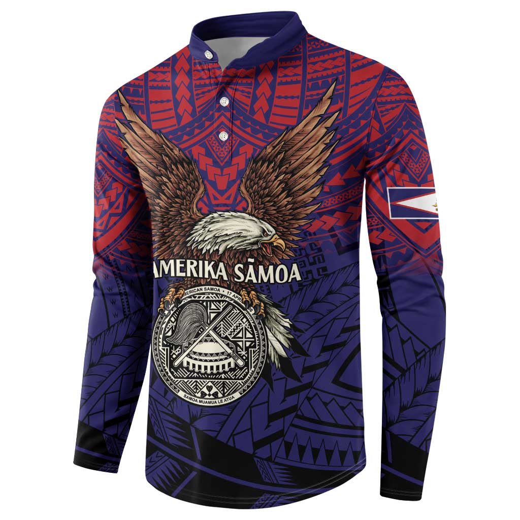 American Samoa Brave Eagle Personalized Button Sweatshirt National Flag Color