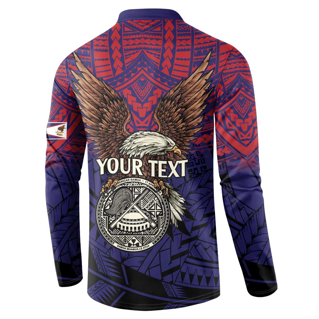 American Samoa Brave Eagle Personalized Button Sweatshirt National Flag Color