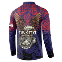 American Samoa Brave Eagle Personalized Button Sweatshirt National Flag Color