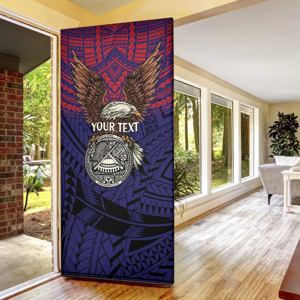 American Samoa Brave Eagle Personalized Door Cover National Flag Color - Polynesian Pride