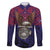 American Samoa Brave Eagle Personalized Family Matching Off The Shoulder Long Sleeve Dress and Hawaiian Shirt National Flag Color