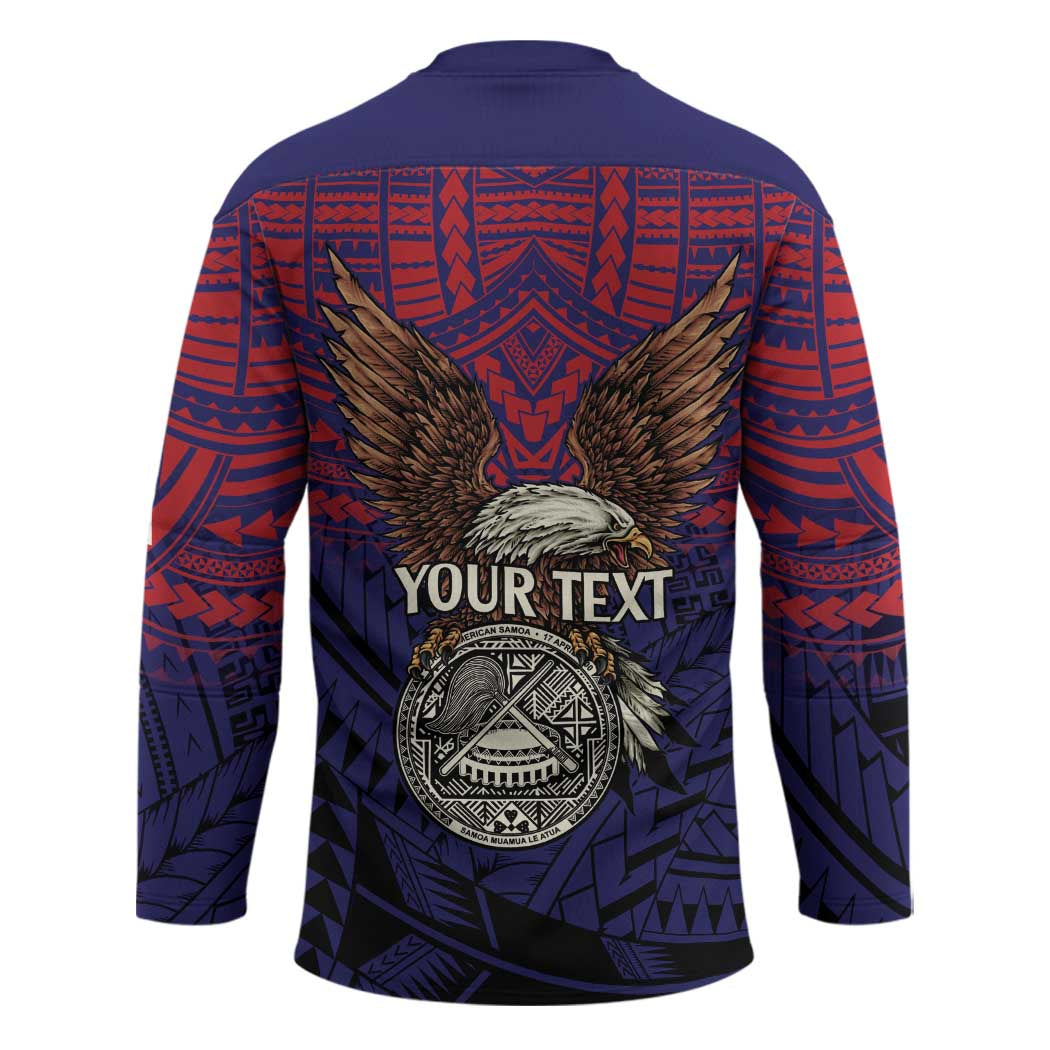 American Samoa Brave Eagle Personalized Hockey Jersey National Flag Color - Polynesian Pride