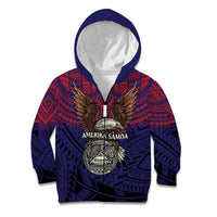 American Samoa Brave Eagle Personalized Kid Hoodie National Flag Color