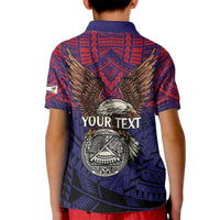 American Samoa Brave Eagle Personalized Kid Polo Shirt National Flag Color