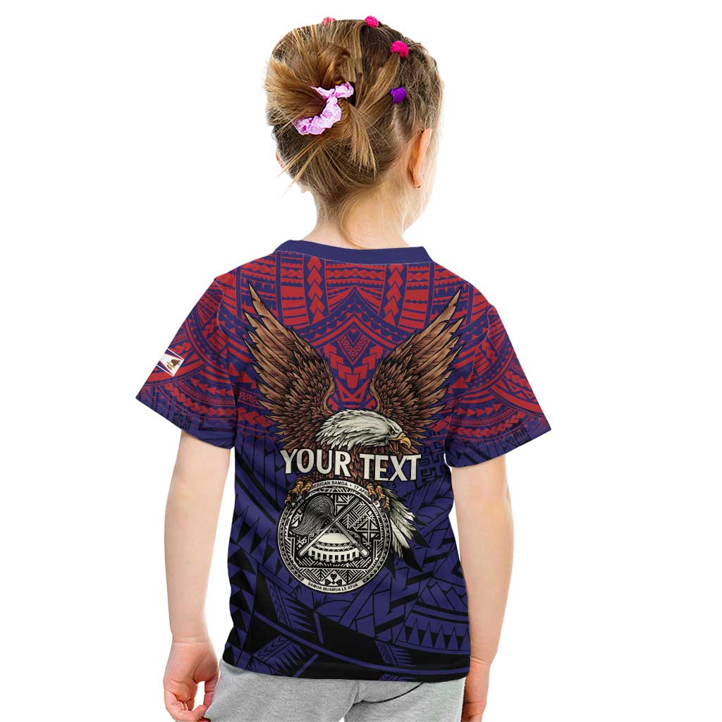 American Samoa Brave Eagle Personalized Kid T Shirt National Flag Color LT9 - Polynesian Pride