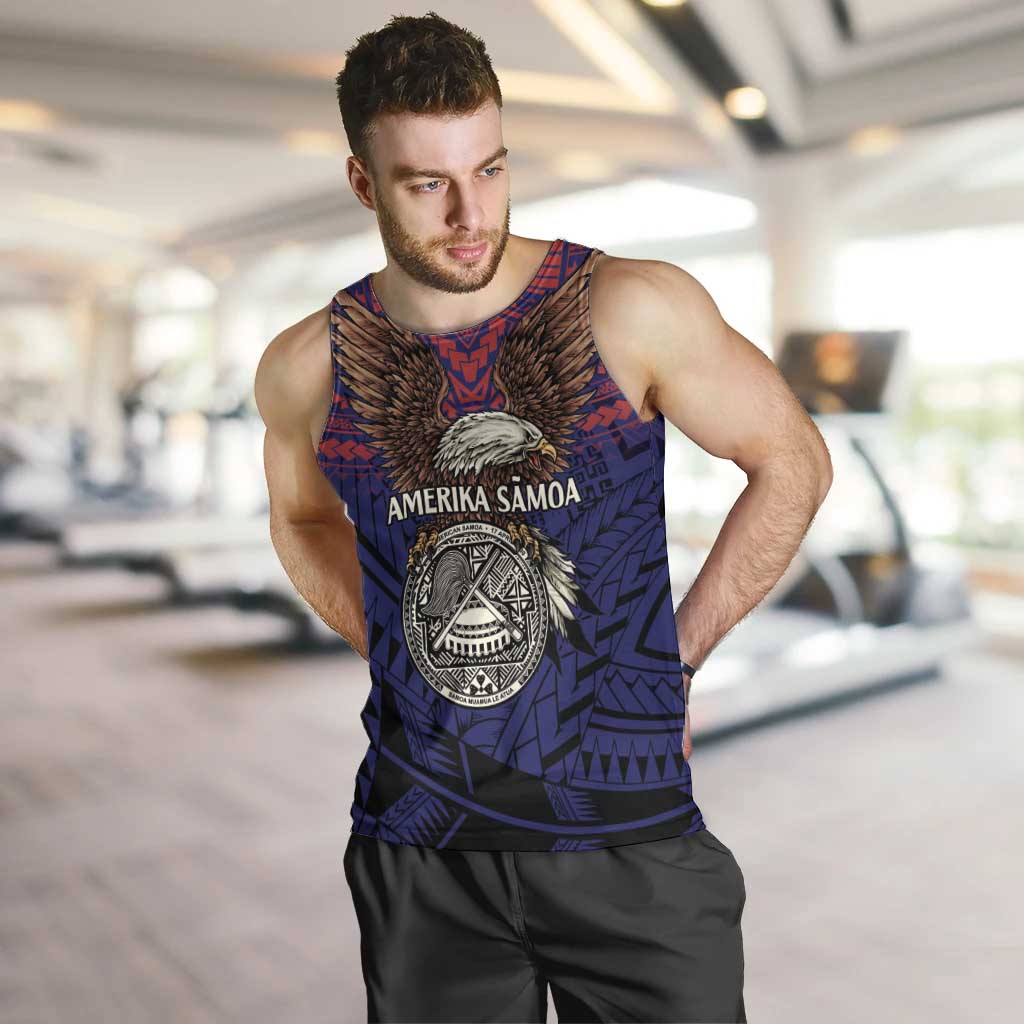 American Samoa Brave Eagle Personalized Men Tank Top National Flag Color