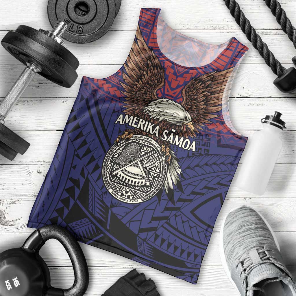 American Samoa Brave Eagle Personalized Men Tank Top National Flag Color