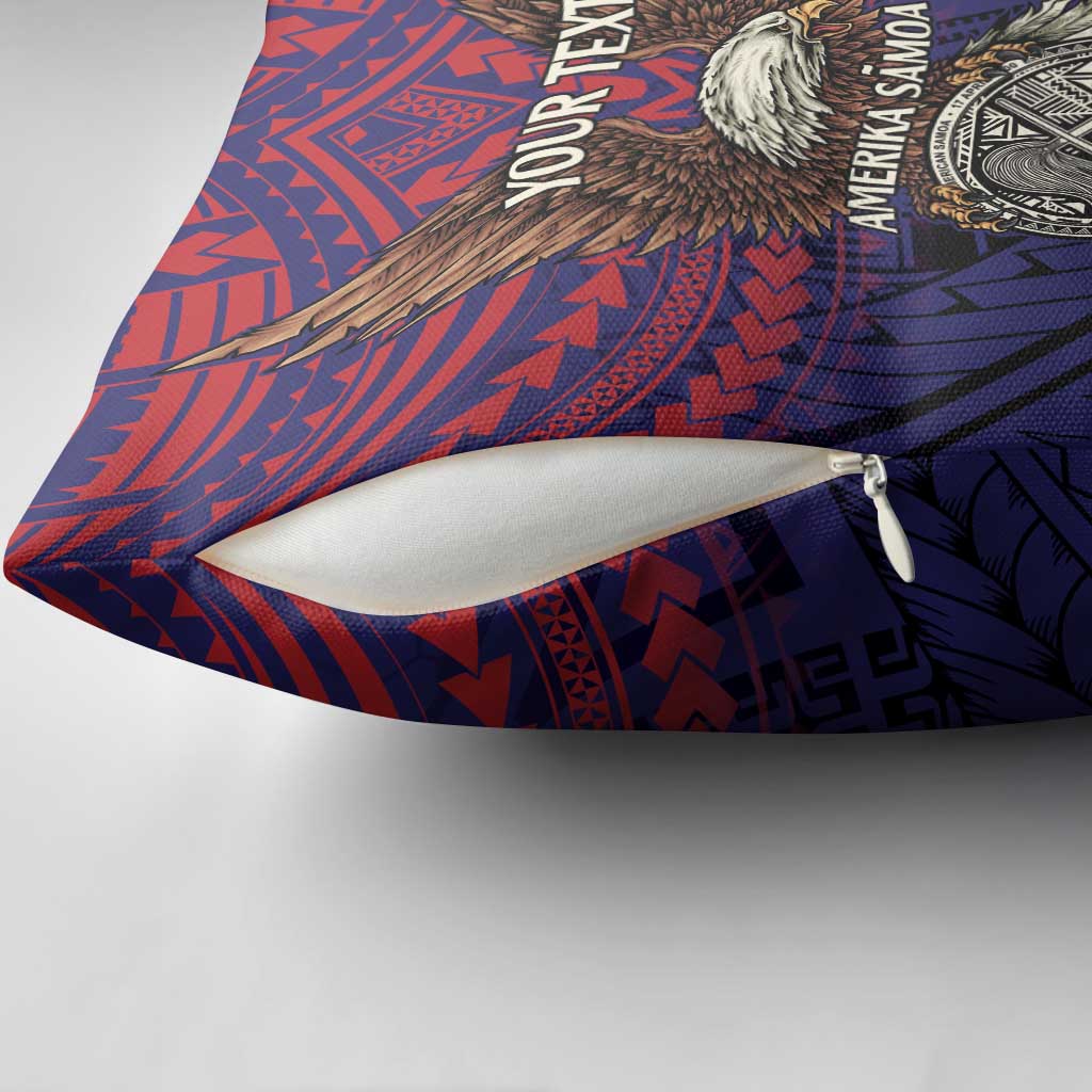 American Samoa Brave Eagle Personalized Pillow Cover National Flag Color - Polynesian Pride