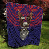 American Samoa Brave Eagle Personalized Quilt National Flag Color