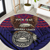 American Samoa Brave Eagle Personalized Round Carpet National Flag Color