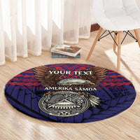 American Samoa Brave Eagle Personalized Round Carpet National Flag Color