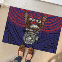 American Samoa Brave Eagle Personalized Rubber Doormat National Flag Color