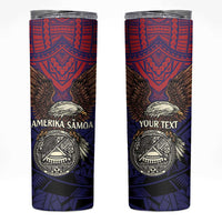 American Samoa Brave Eagle Personalized Skinny Tumbler National Flag Color