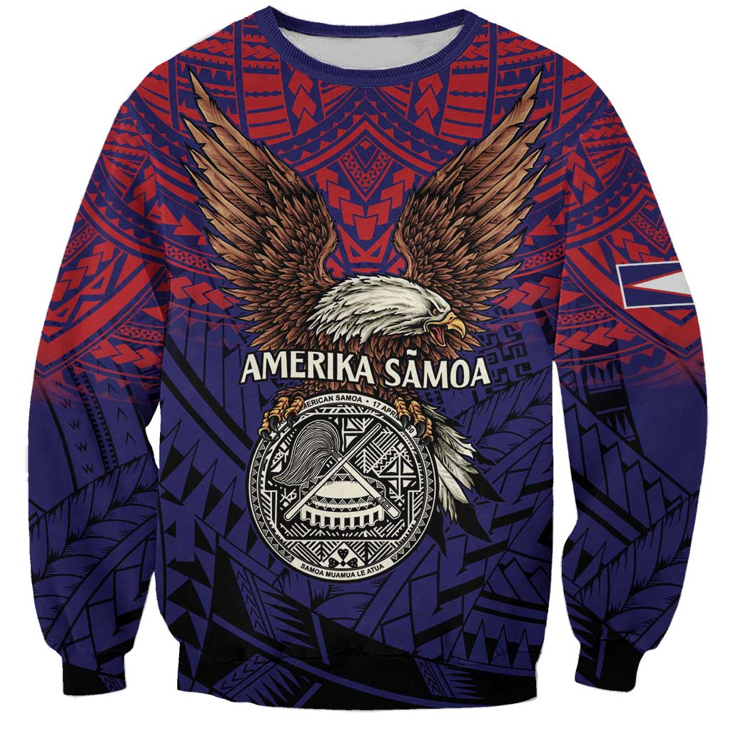 American Samoa Brave Eagle Personalized Sweatshirt National Flag Color