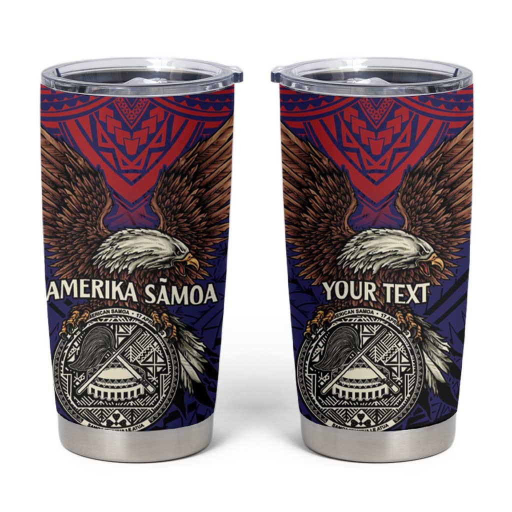 American Samoa Brave Eagle Personalized Tumbler Cup National Flag Color