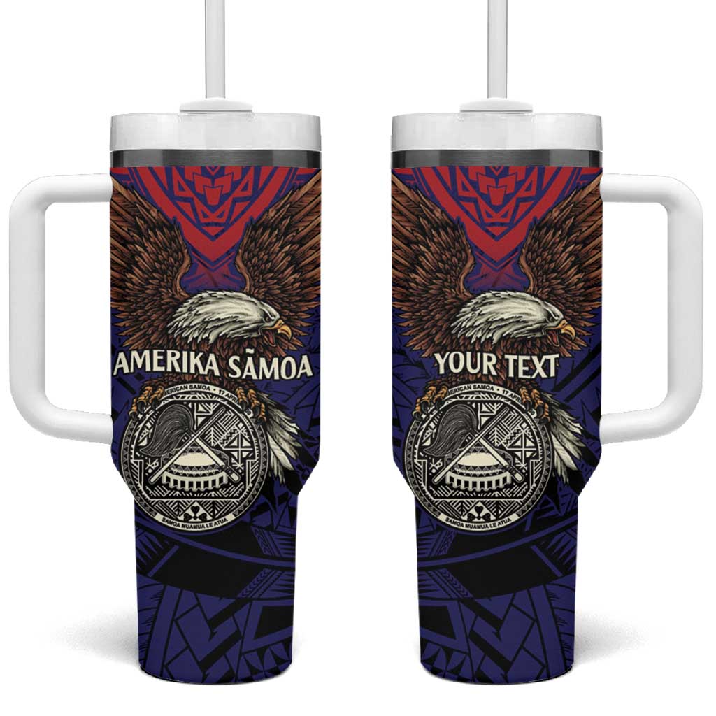 American Samoa Brave Eagle Personalized Tumbler With Handle National Flag Color