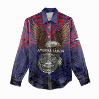 American Samoa Brave Eagle Personalized Women Casual Shirt National Flag Color