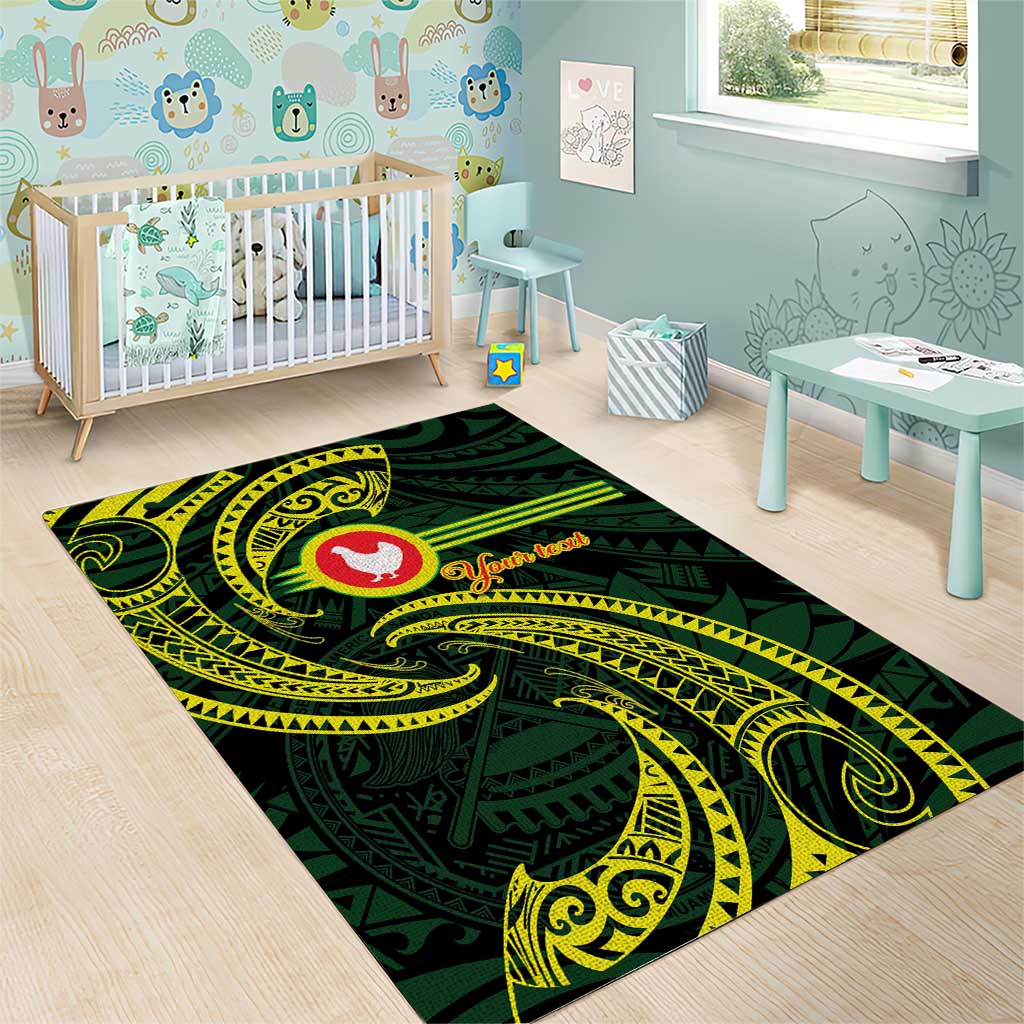American Samoa Manua Cession Day Personalized Area Rug Polynesian Wave Style
