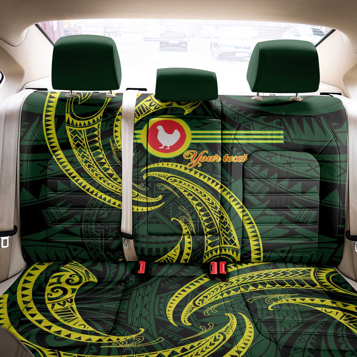 American Samoa Manua Cession Day Personalized Back Car Seat Cover Polynesian Wave Style