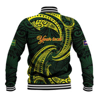 American Samoa Manua Cession Day Personalized Baseball Jacket Polynesian Wave Style