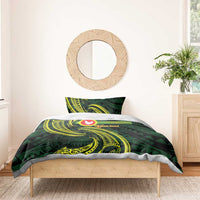 American Samoa Manua Cession Day Personalized Bedding Set Polynesian Wave Style