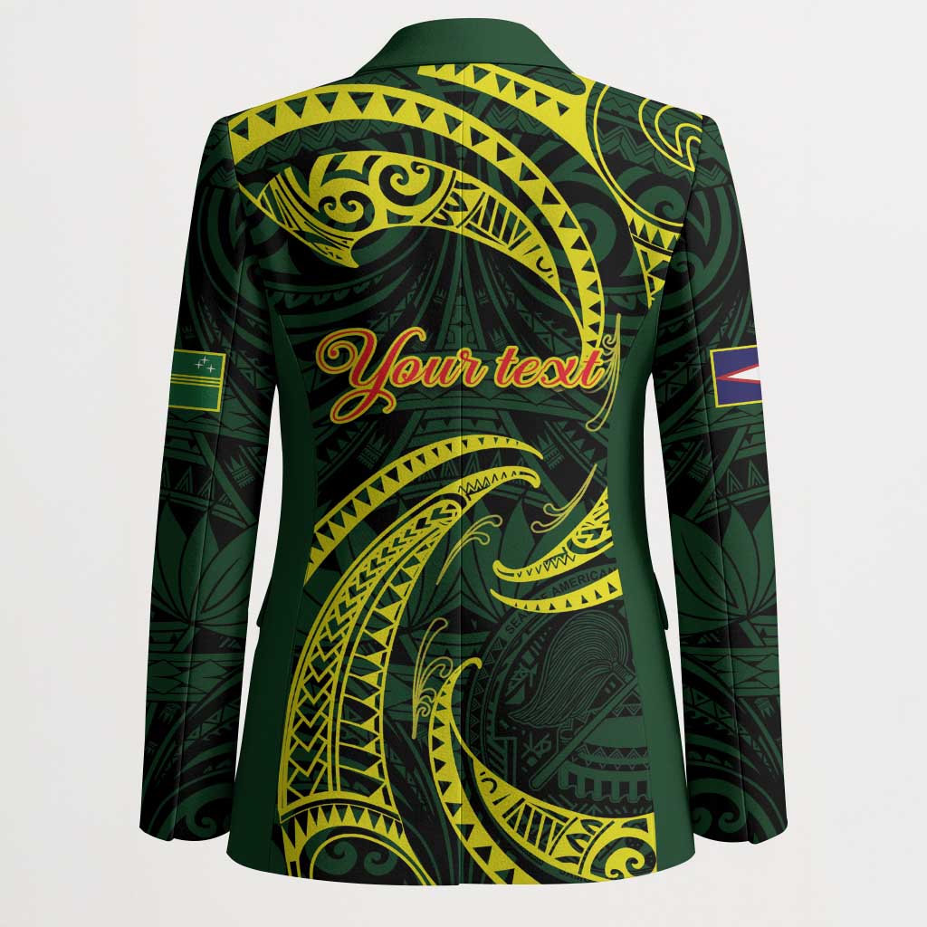 American Samoa Manua Cession Day Personalized Blazer Polynesian Wave Style - Polynesian Pride