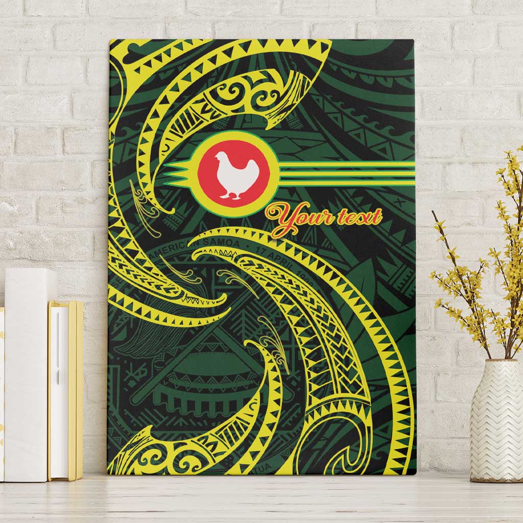 American Samoa Manua Cession Day Personalized Canvas Wall Art Polynesian Wave Style LT9 Without Frame Green - Polynesian Pride
