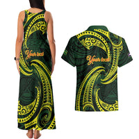 American Samoa Manua Cession Day Personalized Couples Matching Tank Maxi Dress and Hawaiian Shirt Polynesian Wave Style