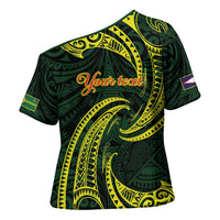 American Samoa Manua Cession Day Personalized Cross Shoulder Shirt Polynesian Wave Style - Polynesian Pride
