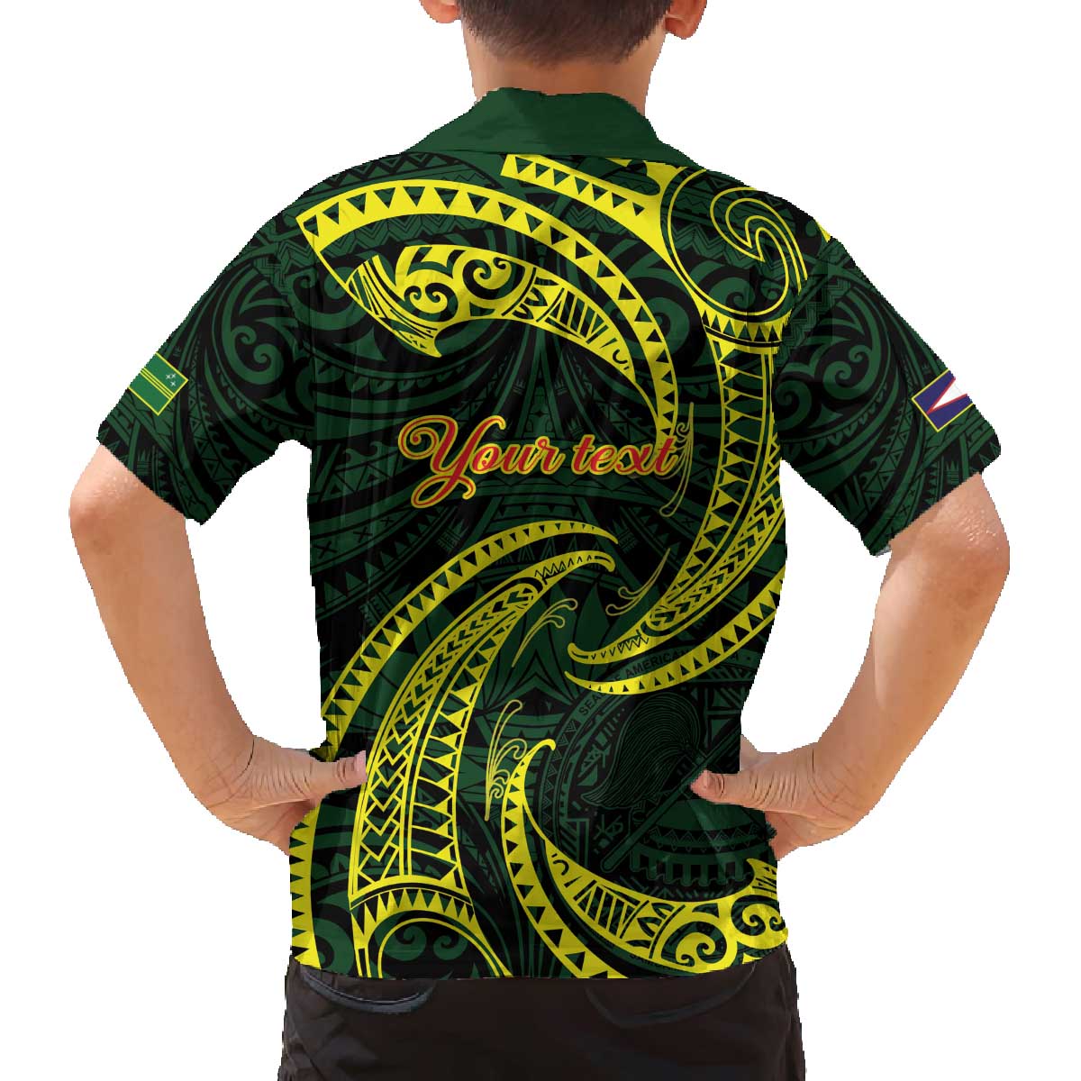 American Samoa Manua Cession Day Personalized Family Matching Off The Shoulder Long Sleeve Dress and Hawaiian Shirt Polynesian Wave Style