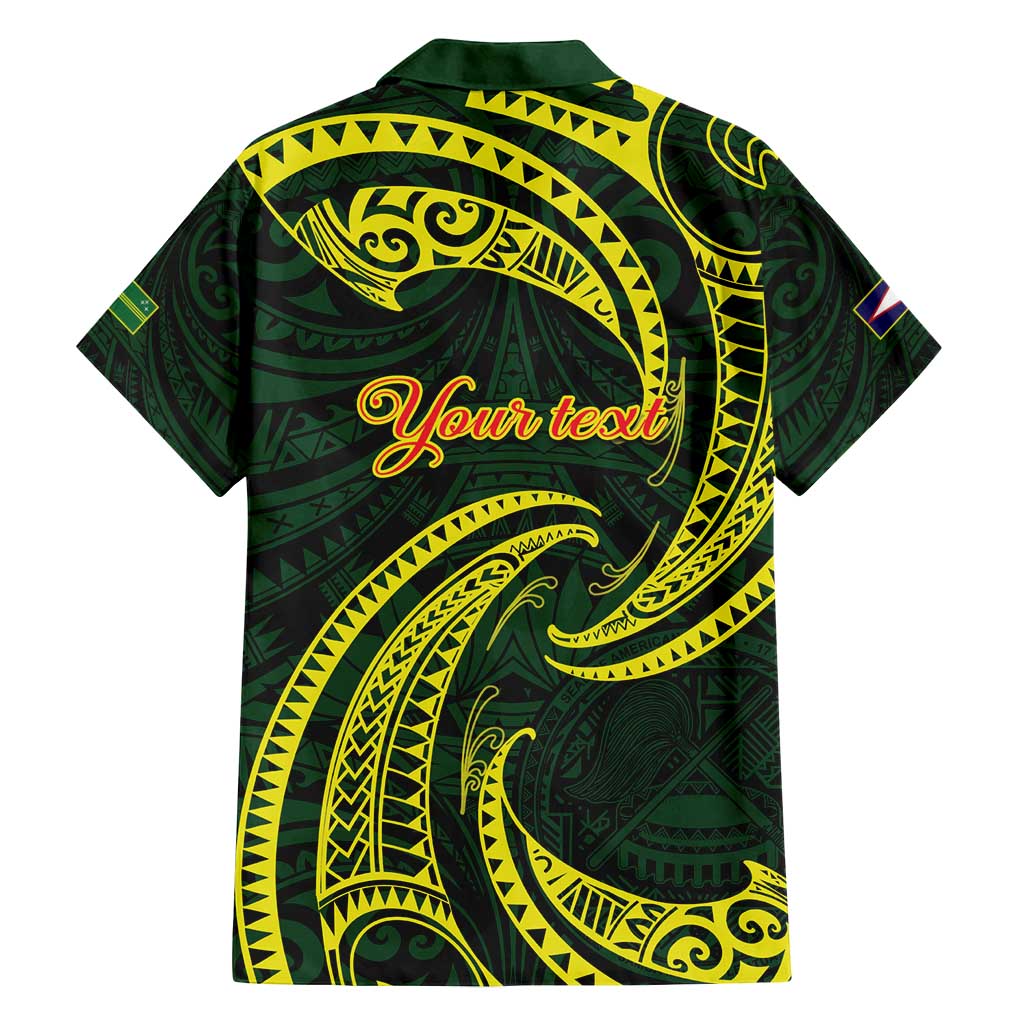 American Samoa Manua Cession Day Personalized Family Matching Off Shoulder Maxi Dress and Hawaiian Shirt Polynesian Wave Style