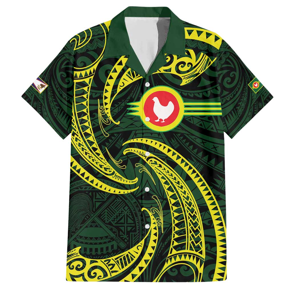 American Samoa Manua Cession Day Personalized Family Matching Short Sleeve Bodycon Dress and Hawaiian Shirt Polynesian Wave Style