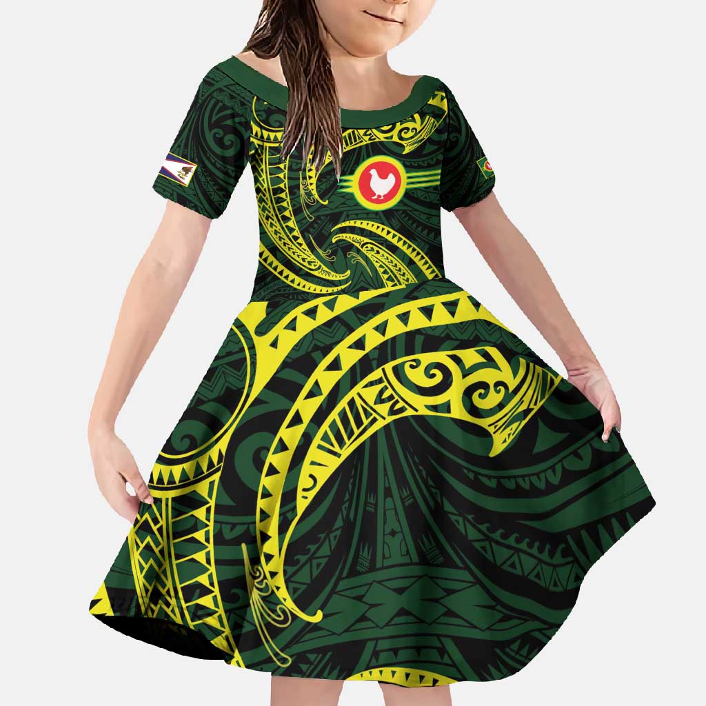 American Samoa Manua Cession Day Personalized Family Matching Tank Maxi Dress and Hawaiian Shirt Polynesian Wave Style