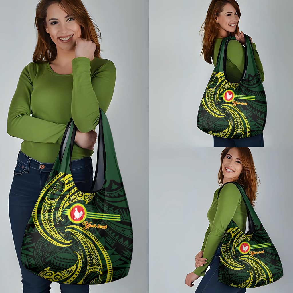 American Samoa Manua Cession Day Personalized Grocery Bag Polynesian Wave Style