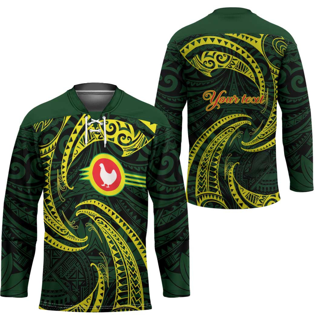 American Samoa Manua Cession Day Personalized Hockey Jersey Polynesian Wave Style - Polynesian Pride