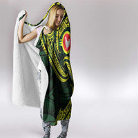 American Samoa Manua Cession Day Personalized Hooded Blanket Polynesian Wave Style