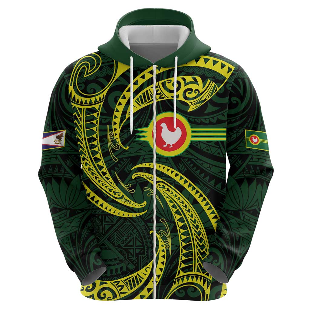American Samoa Manua Cession Day Personalized Hoodie Polynesian Wave Style