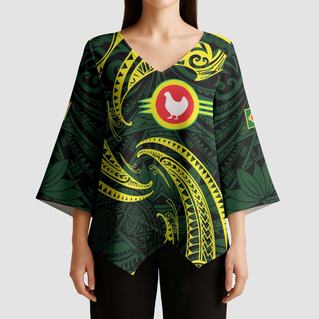 American Samoa Manua Cession Day Personalized Kimono Sleeve Blouse Polynesian Wave Style - Polynesian Pride