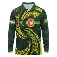 American Samoa Manua Cession Day Personalized Long Sleeve Polo Shirt Polynesian Wave Style