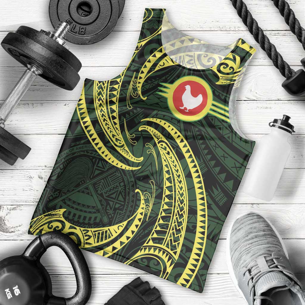 American Samoa Manua Cession Day Personalized Men Tank Top Polynesian Wave Style