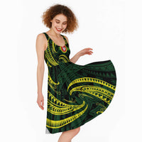 American Samoa Manua Cession Day Personalized Midi Dress Polynesian Wave Style - Polynesian Pride