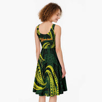 American Samoa Manua Cession Day Personalized Midi Dress Polynesian Wave Style - Polynesian Pride