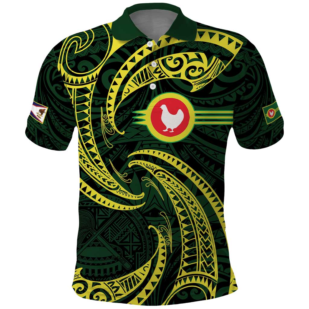 American Samoa Manua Cession Day Personalized Polo Shirt Polynesian Wave Style