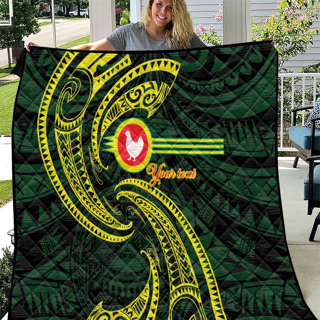 American Samoa Manua Cession Day Personalized Quilt Polynesian Wave Style LT9 Green - Polynesian Pride