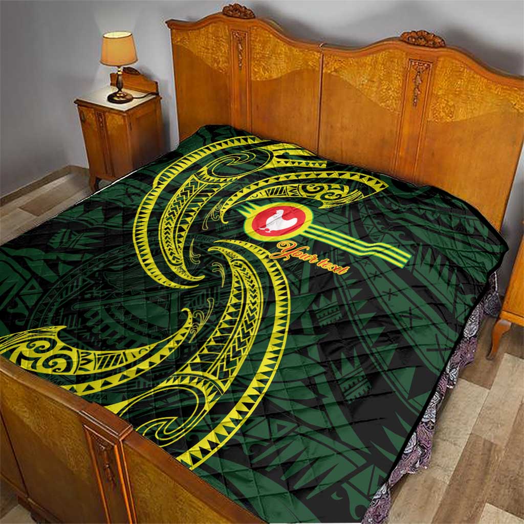 American Samoa Manua Cession Day Personalized Quilt Polynesian Wave Style