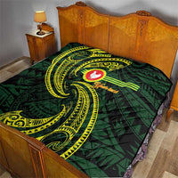 American Samoa Manua Cession Day Personalized Quilt Polynesian Wave Style