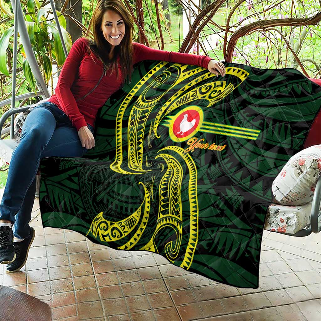 American Samoa Manua Cession Day Personalized Quilt Polynesian Wave Style