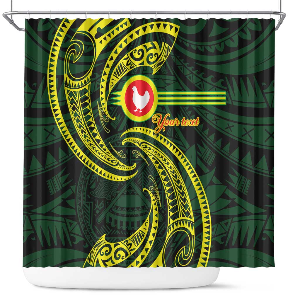 American Samoa Manua Cession Day Personalized Shower Curtain Polynesian Wave Style LT9 Green - Polynesian Pride