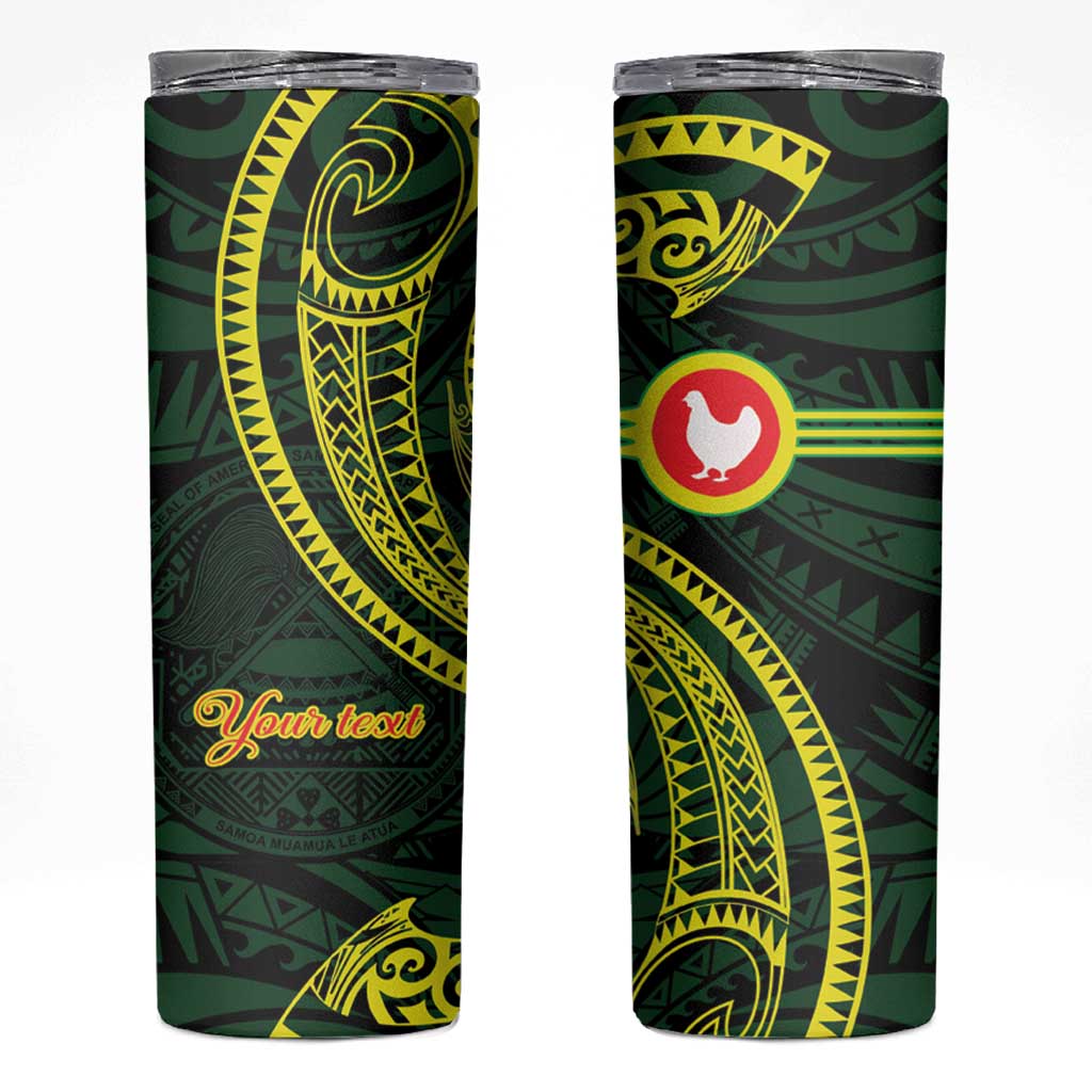 American Samoa Manua Cession Day Personalized Skinny Tumbler Polynesian Wave Style